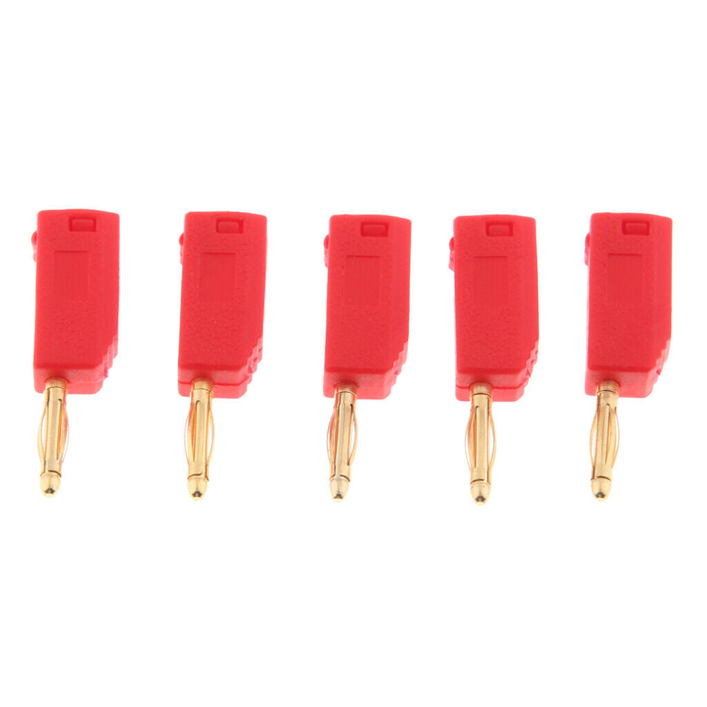 2mm Banana Unshrouded Stackable Plug Red Connector Insulated Black/Red 10PCS