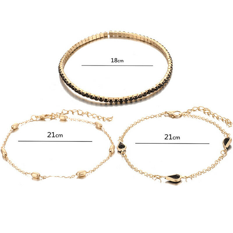 3Pcs Bohemian Water Drops Bracelets Bangles Set Fashion Women Jewelry Gif.l8
