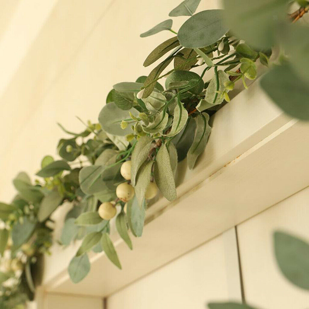 2M Artificial Vines Faux Eucalyptus Garland Greenery Vine Plant for Wedding
