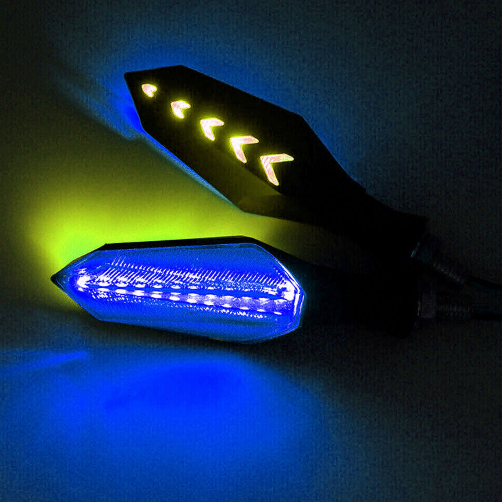 2PCS Motorcycle LED Turn Signal Lamp Sequential Flowing Indicator Lights