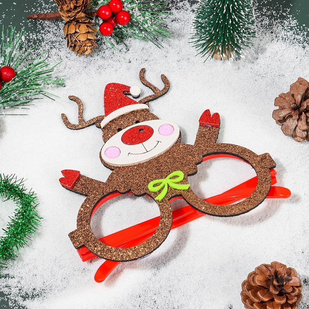 Colored Glasses Frame Photo Prop Santa Claus Xmas Tree Elk Christmas Glasses