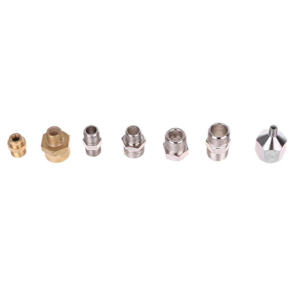 7Pcs Airbrush Adaptor Kit Fitting Connector For Compressor & Spray Gun Hose Set