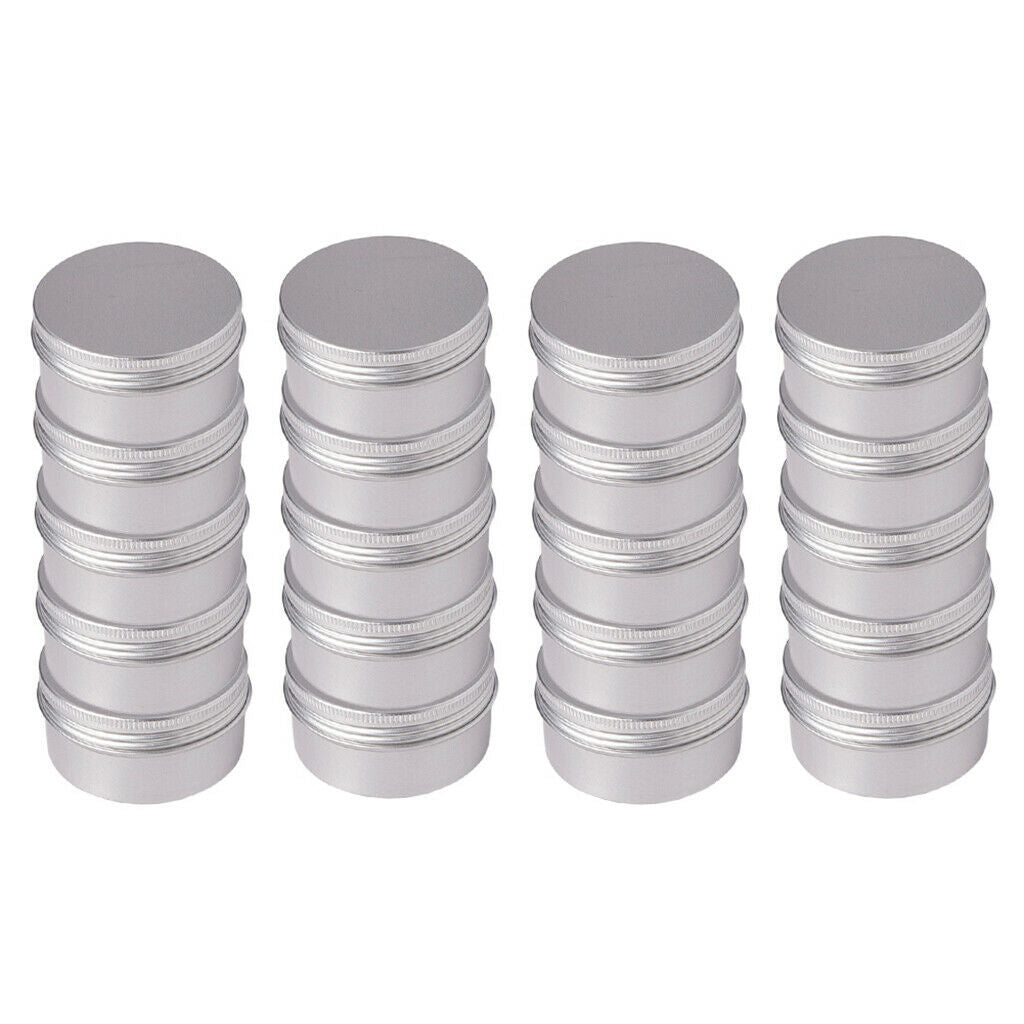 Aluminium Tin Jars, 20x 80ml Runde Aluminium Tin Cosmetic Container with Lid