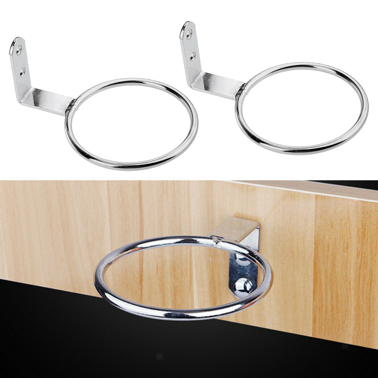 2x Hair Dryer Holder Rack Wall-mounted Storage for Bathroom Home Maekup