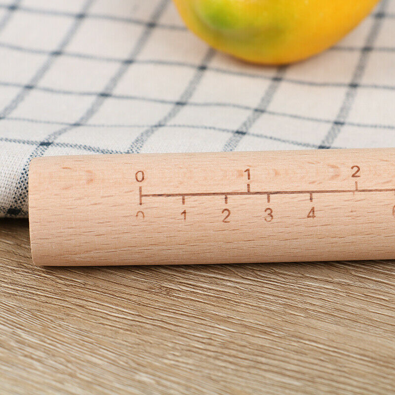With scale Solid wood rolling stick Cake pie noodles rolling Pins Dough R.l8