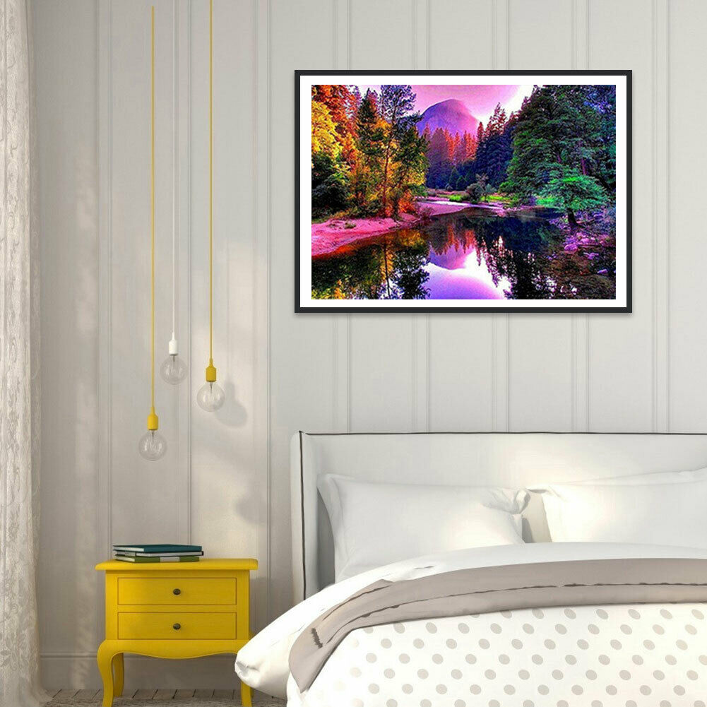 Romantic Landscape 5D Full Drill Diamond Painting Embroidery DIY Needlework @