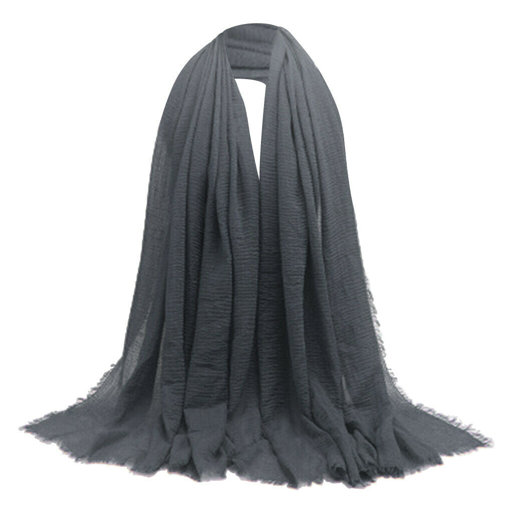 6x Womens Stylish Fashion Soft Long Scarf Pleated Hijab Shawl Headscarf Wrap