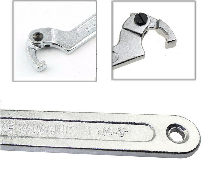 Adjust Hook Wrench C Spanner Tool Square Head 8Inch 1 1/4"-3" 32-76MM Suspension