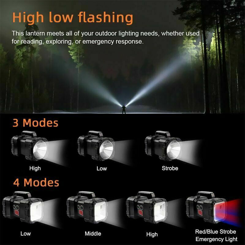 Rechargeable Portable Super Bright LED Searchlight Handheld Spotlight Flashlight