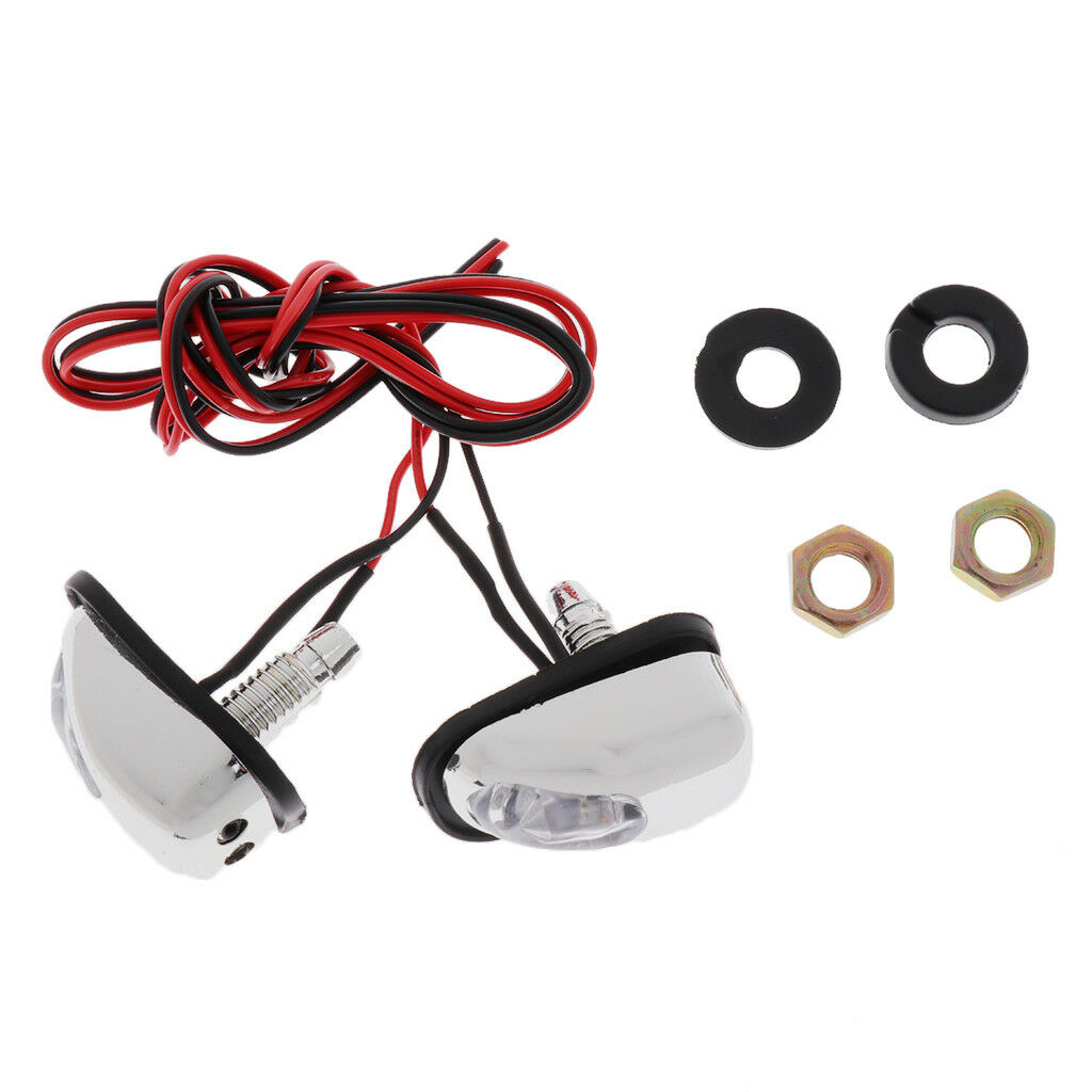 1 Pair Car Hood Windshield Spray Nozzle Wiper Washer With LED Lights Blue