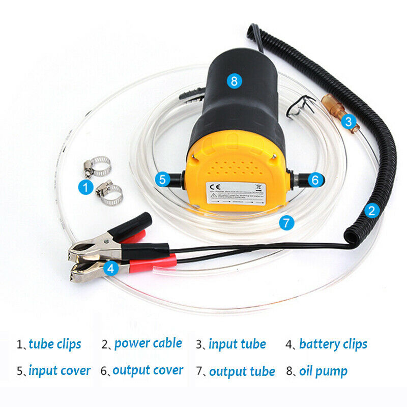 12V Electric Car Oil Pump Crude Oil Fluid Pump 60W Extractor Transfer Engine