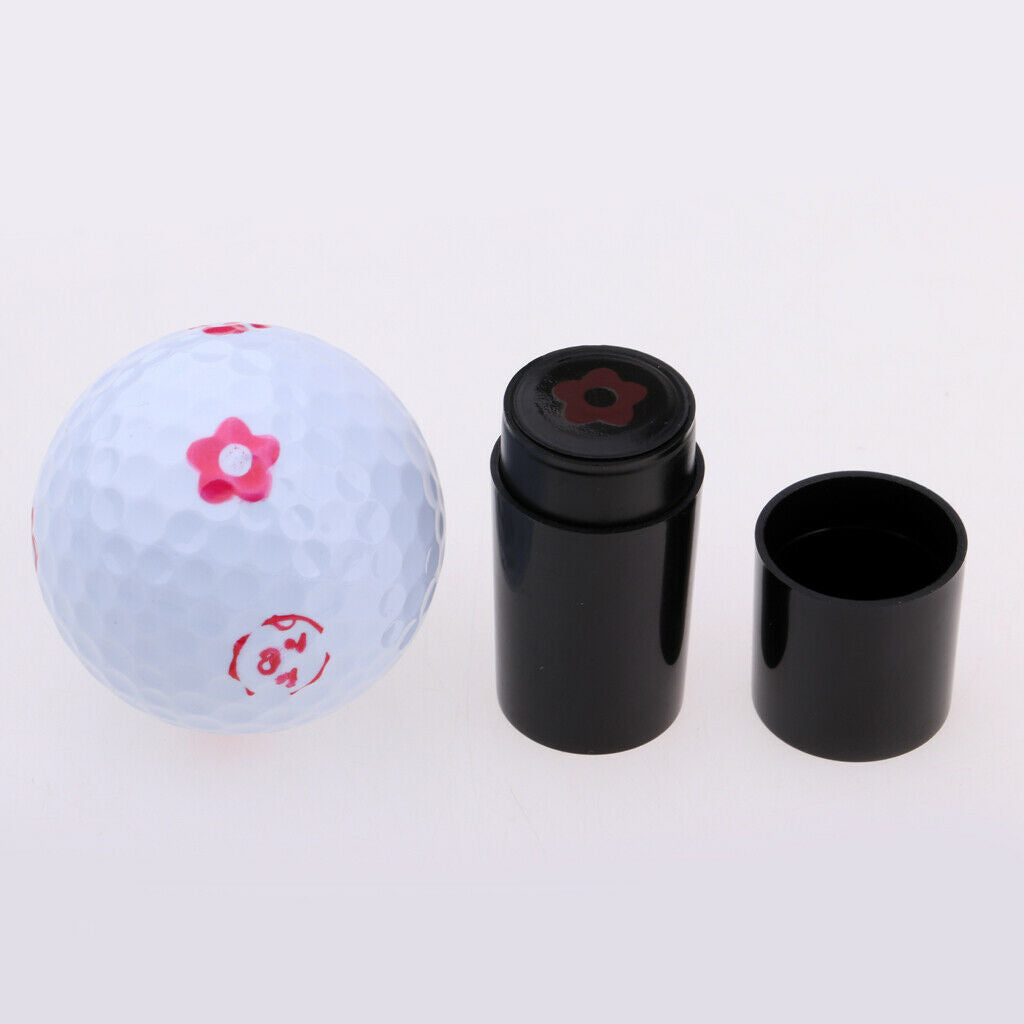 2Pcs Sun Flower Shaped Golf Ball Marker Stamper Stamp with Permanent ink - Long