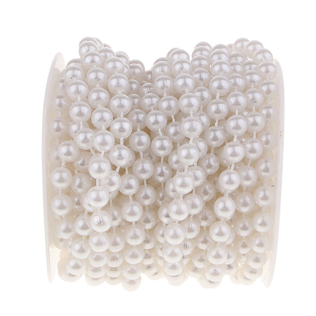 Artificial Pearls String 8mm String Beads Chain Trim Bridal Bouquet Crafts