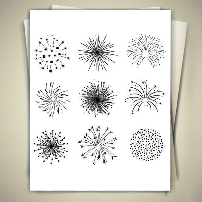 Beautiful Firework DIY Silicone Clear Stamp Cling Seal Scrapbook Embossing Album