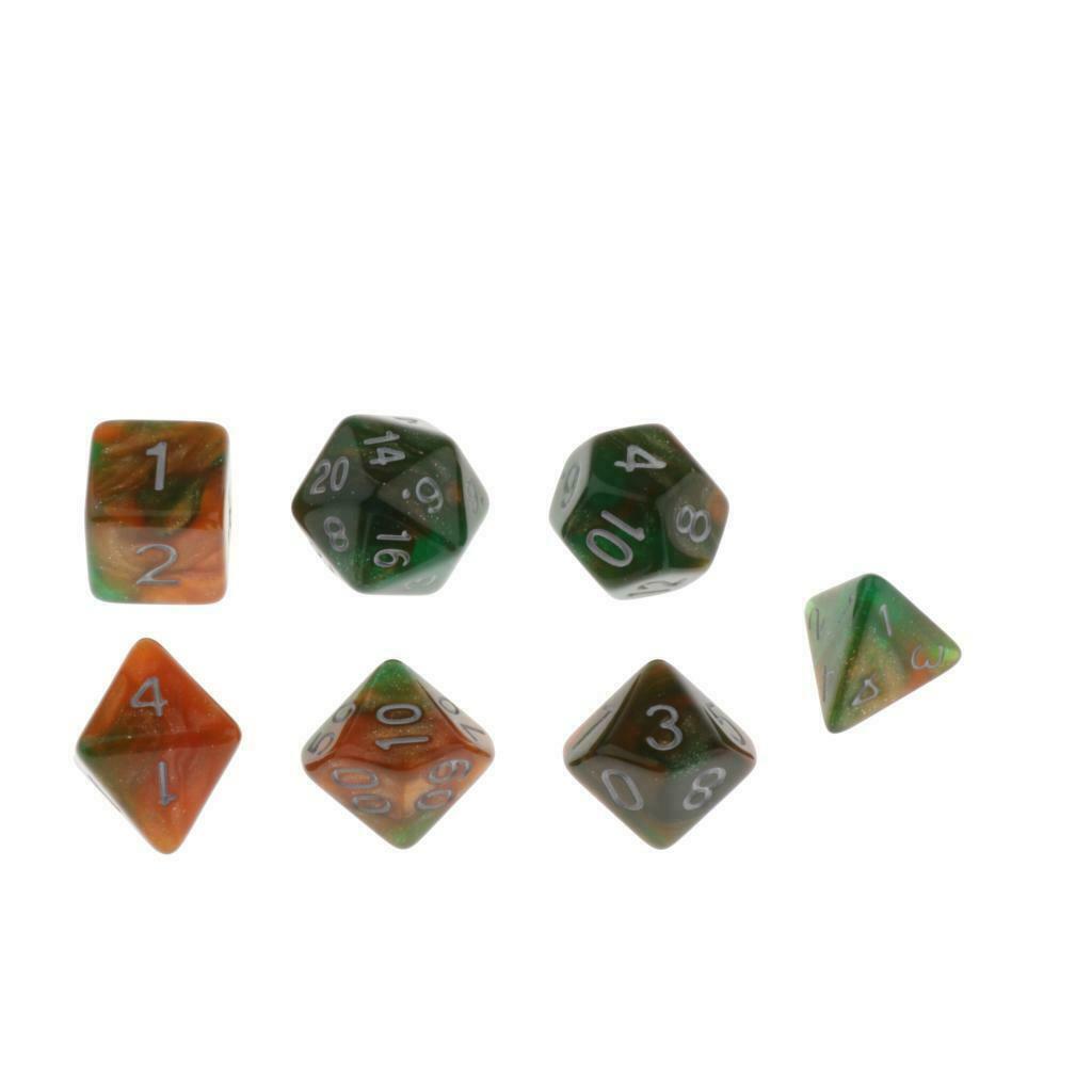 14x Creative Plastic D4 D6 D8 D10 D12 D20 Polyhedral Dice for DND Table Game