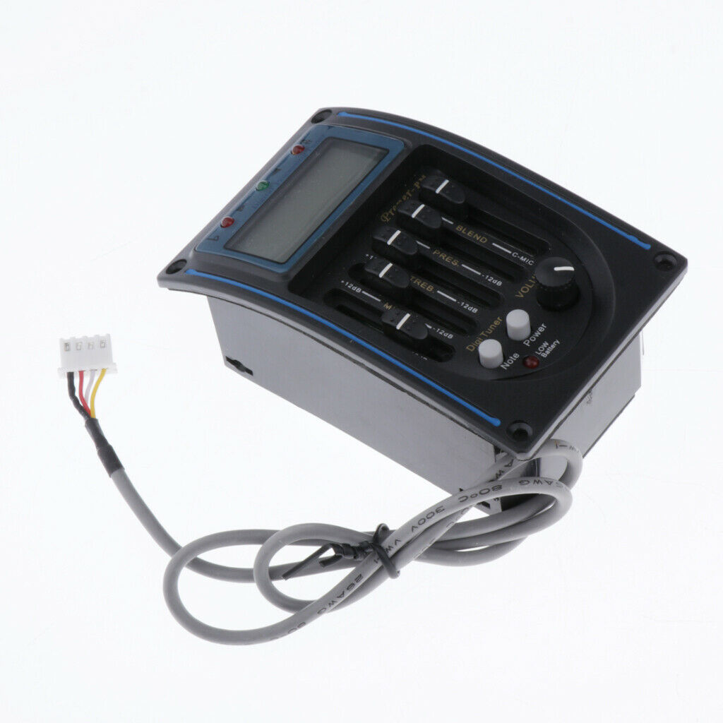 5-Band EQ Equalizer Acoustic Guitar Piezo Pickup Tuner with Battery Case and
