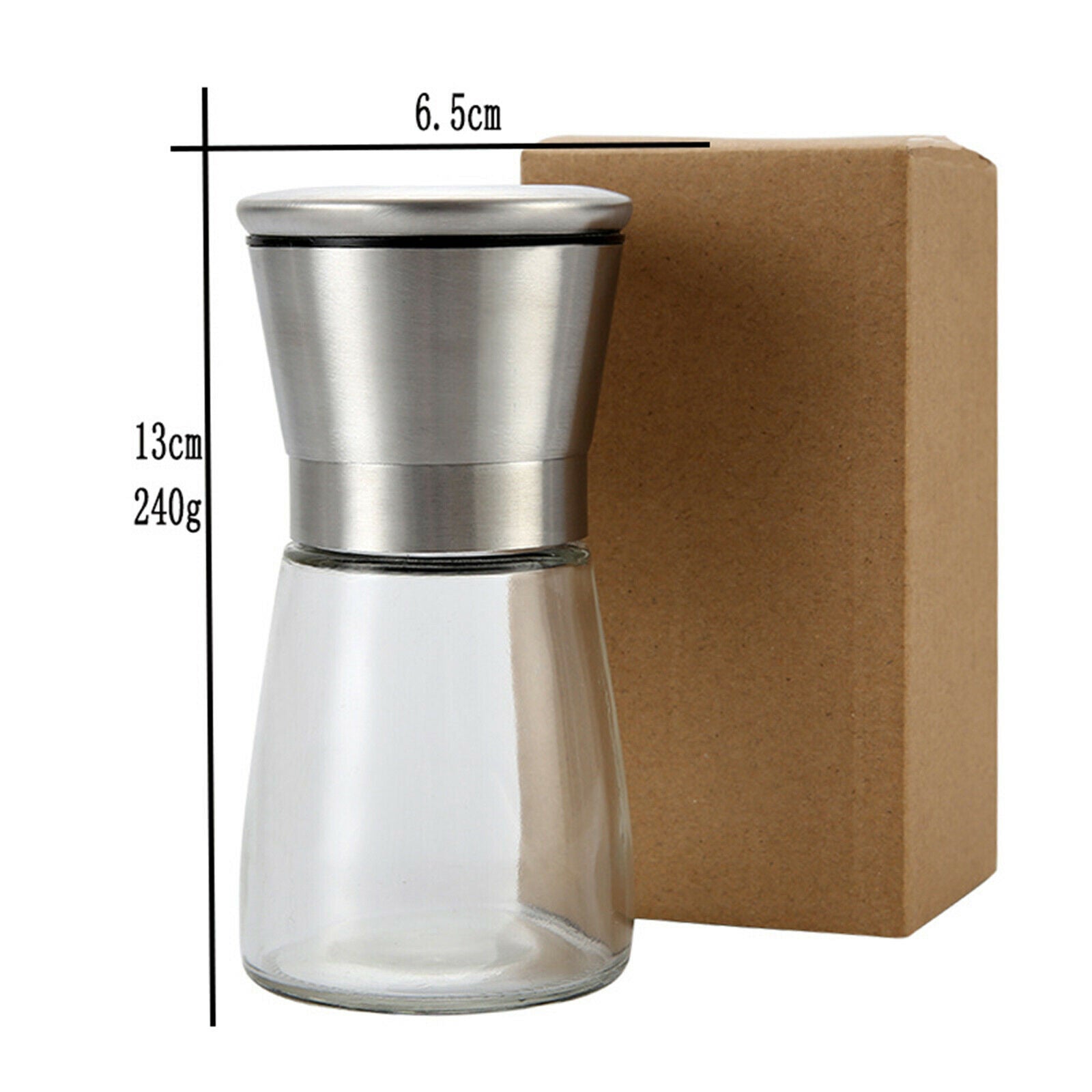 Manual Adjustable Salt and Pepper Grinder Coarse Mill Kitchen Tool Short