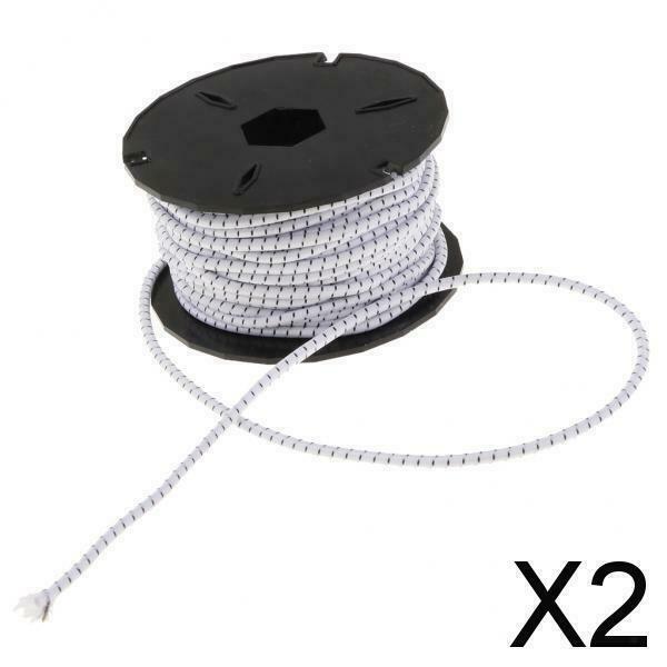 2X Elastic Bungee Cord Kayak Boat Marine Heavy Duty Shock Rope Tie Down White