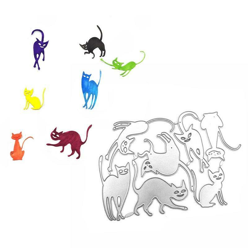 Halloween Mutant Cats Carbon Steel Cutting Dies DIY Scrapbooking Photo Album