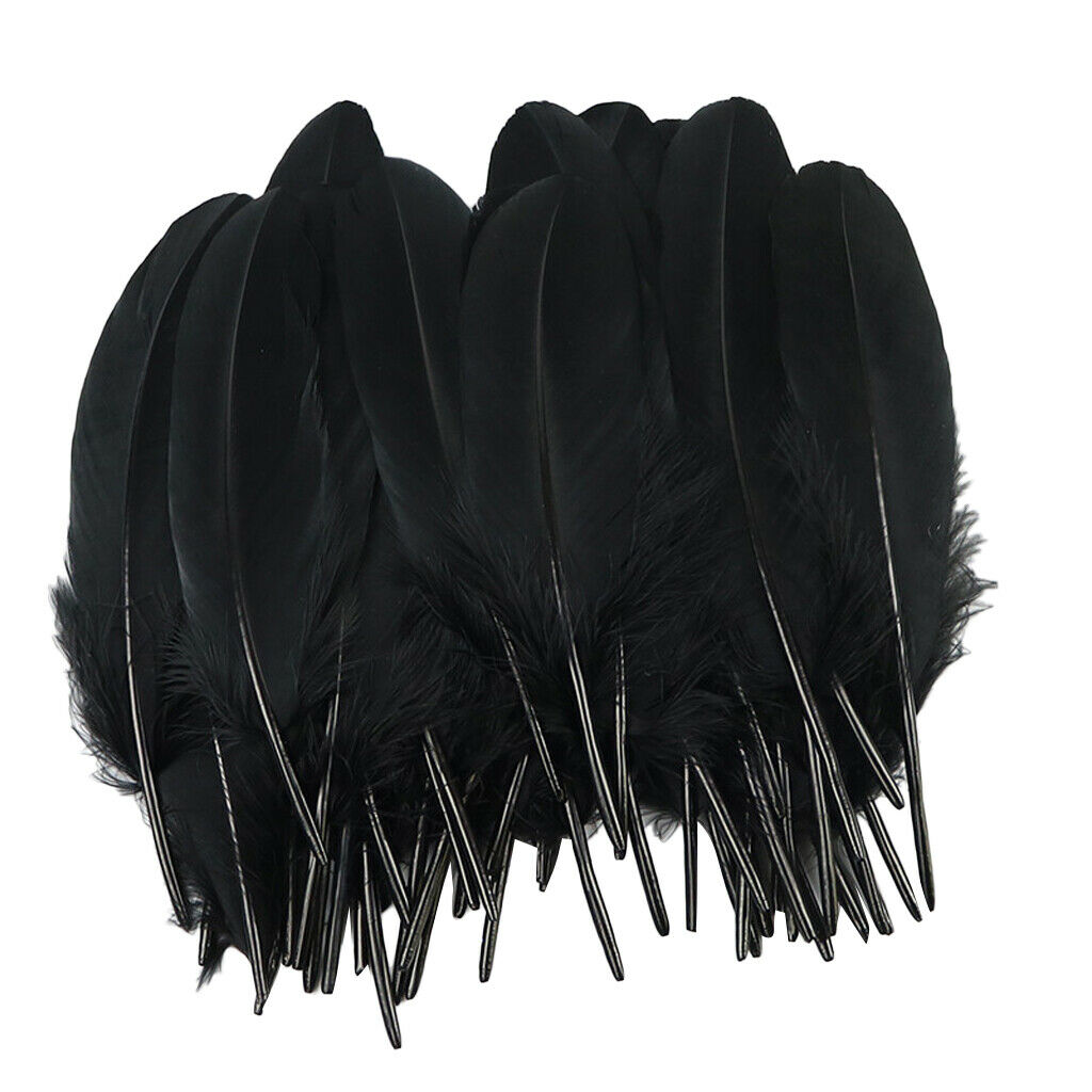 50x 4-8inch Black Rooster Tail Feathers For Wedding Millinery Card Art Craft