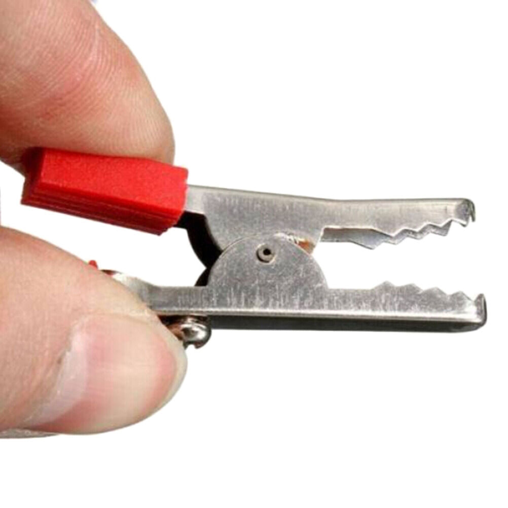 2X Red Black Alligator Clip Clamp to 4mm Banana Female Jack Test Adapter 55mm、DD