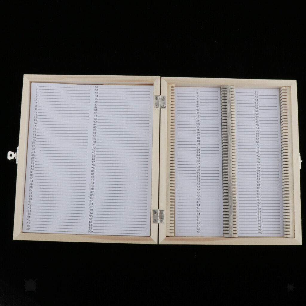 Microscope Slides Wood Case Box Cabinet Holder Storage Kit for 100pcs Slides