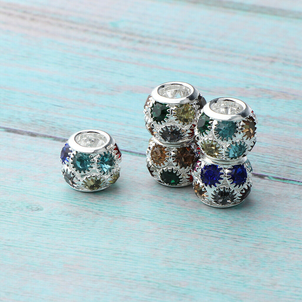 10pcs Dreadlock Hair Beads Hair Braid Pins Rings Cuff Clips Jewelry Colorful