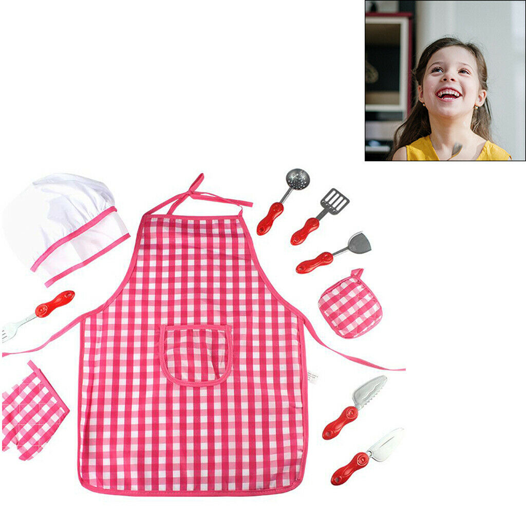 Chef Cook Role Costume Apron Dress Up Clothes Toys Kitchen Accessories Age