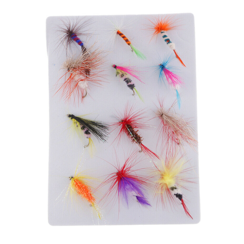 12pcs Saltwater Flies Bass Trout Minnow Lures Fishing Flies Fly Assortment