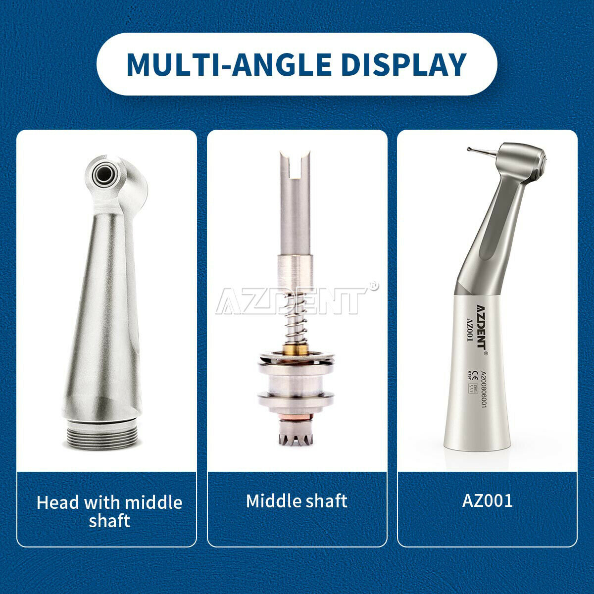 10Pcs NSK Style AZDENT Dental Contra Angle Low Speed Handpiece Push Button