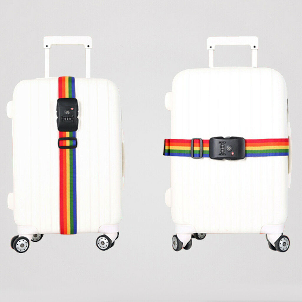 3-Dial Rainbow Colored TSA Combination Lock Key Luggage Suitcase Secure Safe