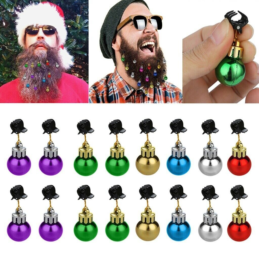 16pcs Christmas Xmas Santa Claus Beard Ornaments Decor Baubles Clips Gnome Plush