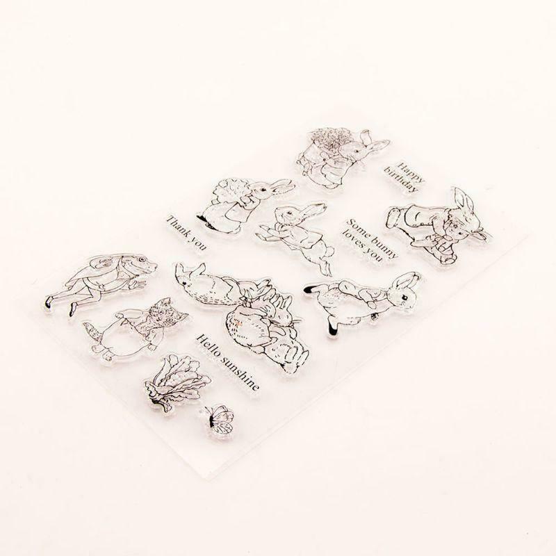 Thank You Bunny Seal Stamp with Cutting Dies Stencil Set DIY Scrapbooking Emboss