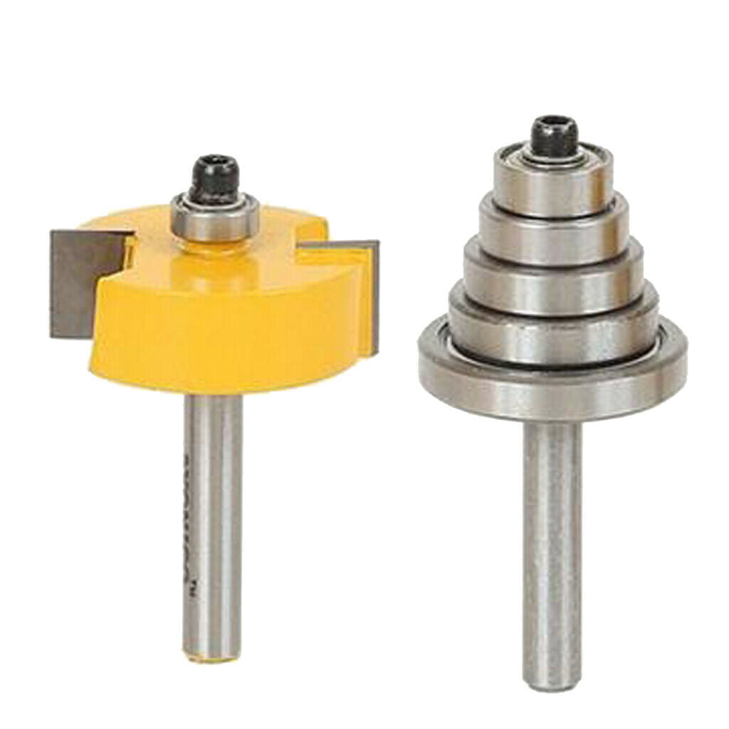 1/4 Inch Multi Rabbet Carbide Router Bit Kit Rabbeting Bits Set Cut Tool