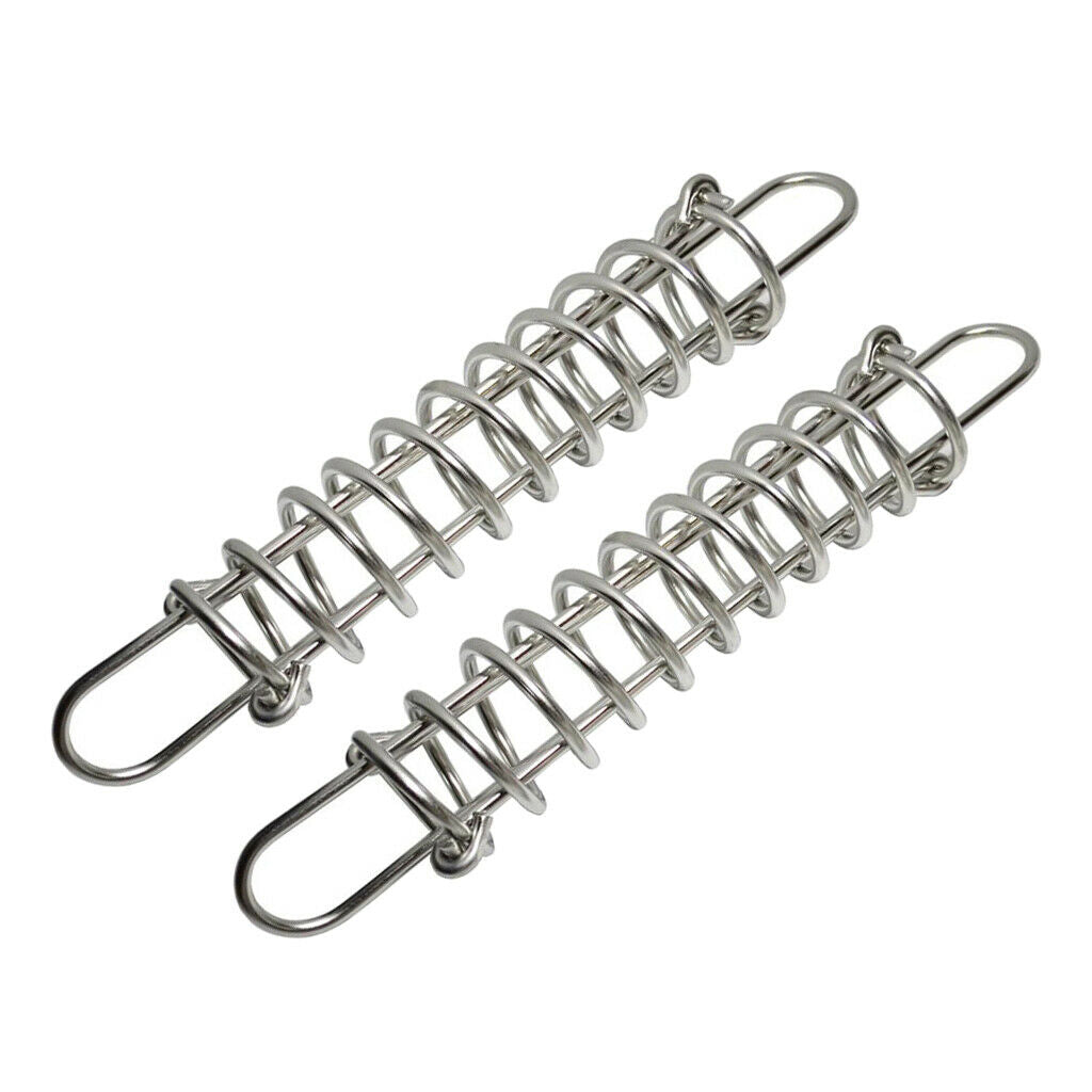 2x Yacht Stainless Steel Shock Absorbing Dock Line Mooring Springs 4.45