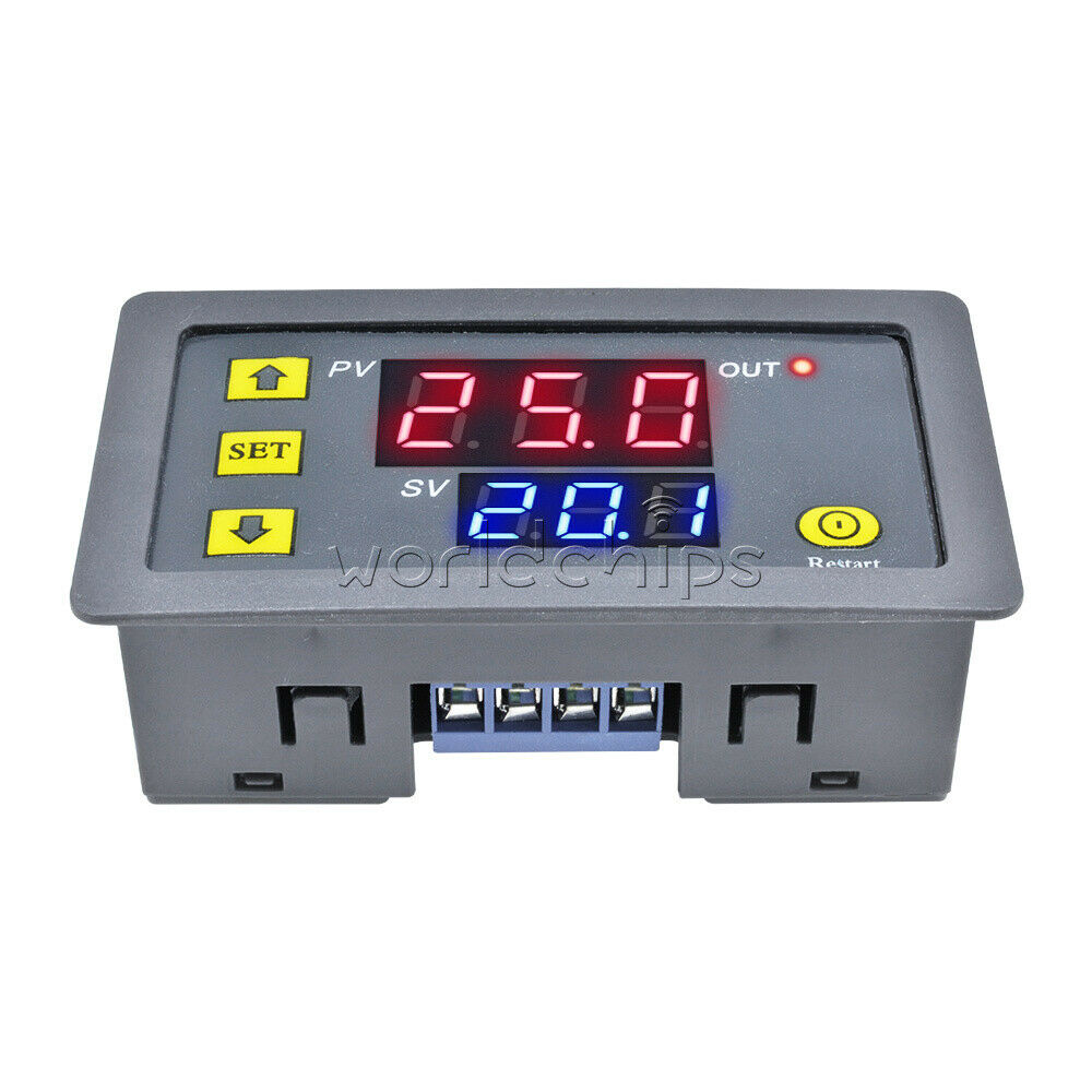 12V Timing Delay Relay Module Thermostat Digital LED Dual Display 0-999 hours