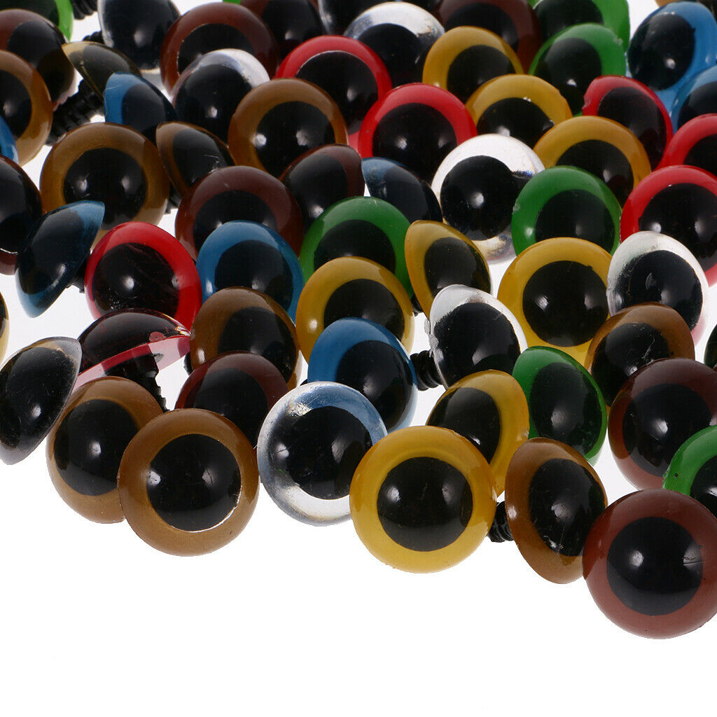 300x Plastic 8mm 10mm 12mm Safety Eyes with Washers for Crafts Plush Animals