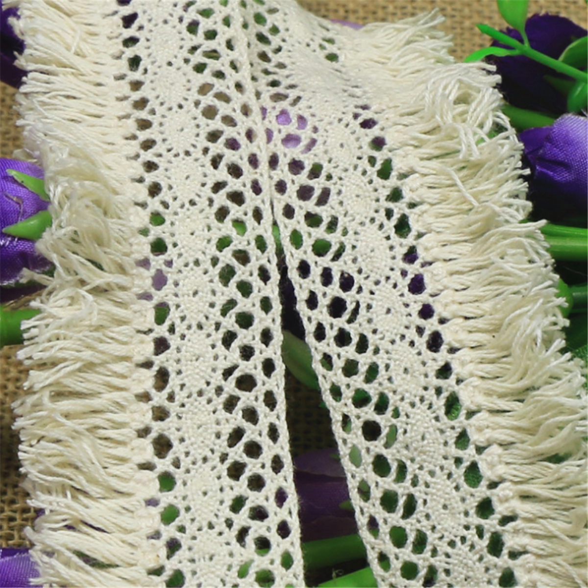 5 Yds Cotton Lace Tassel Trim Ribbon Fringe Fabric Garment DIY Sewing Craft 4cm