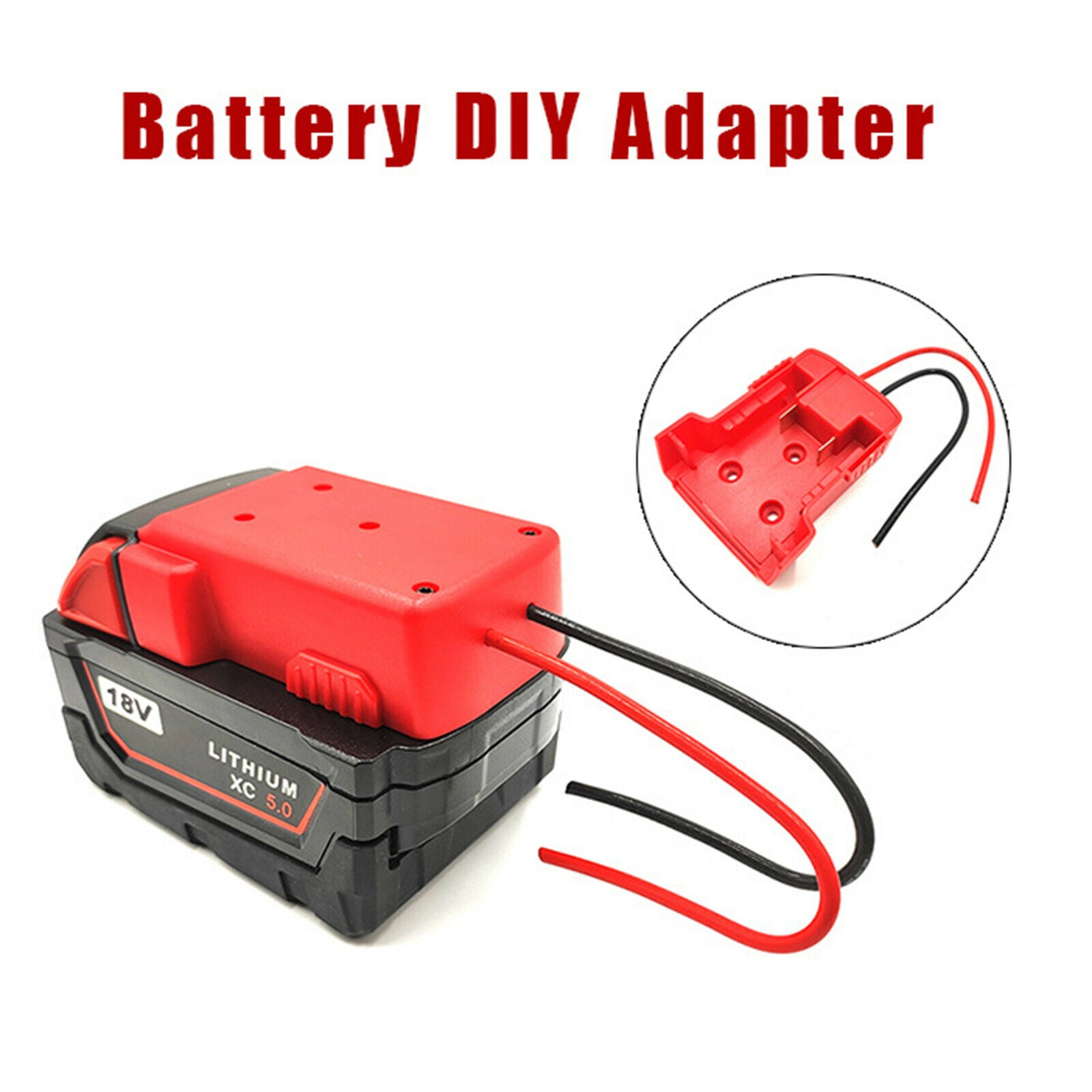 DIY Li-Ion Battery Adapter Converter 12AWG for 18V Connector 4WD Accessories