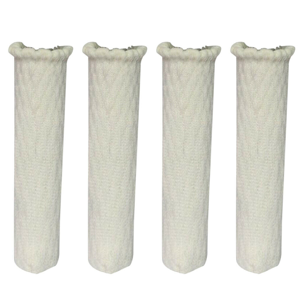 Furniture Feet Caps Covers/Knitted Chair Leg Socks  3x11cm  White