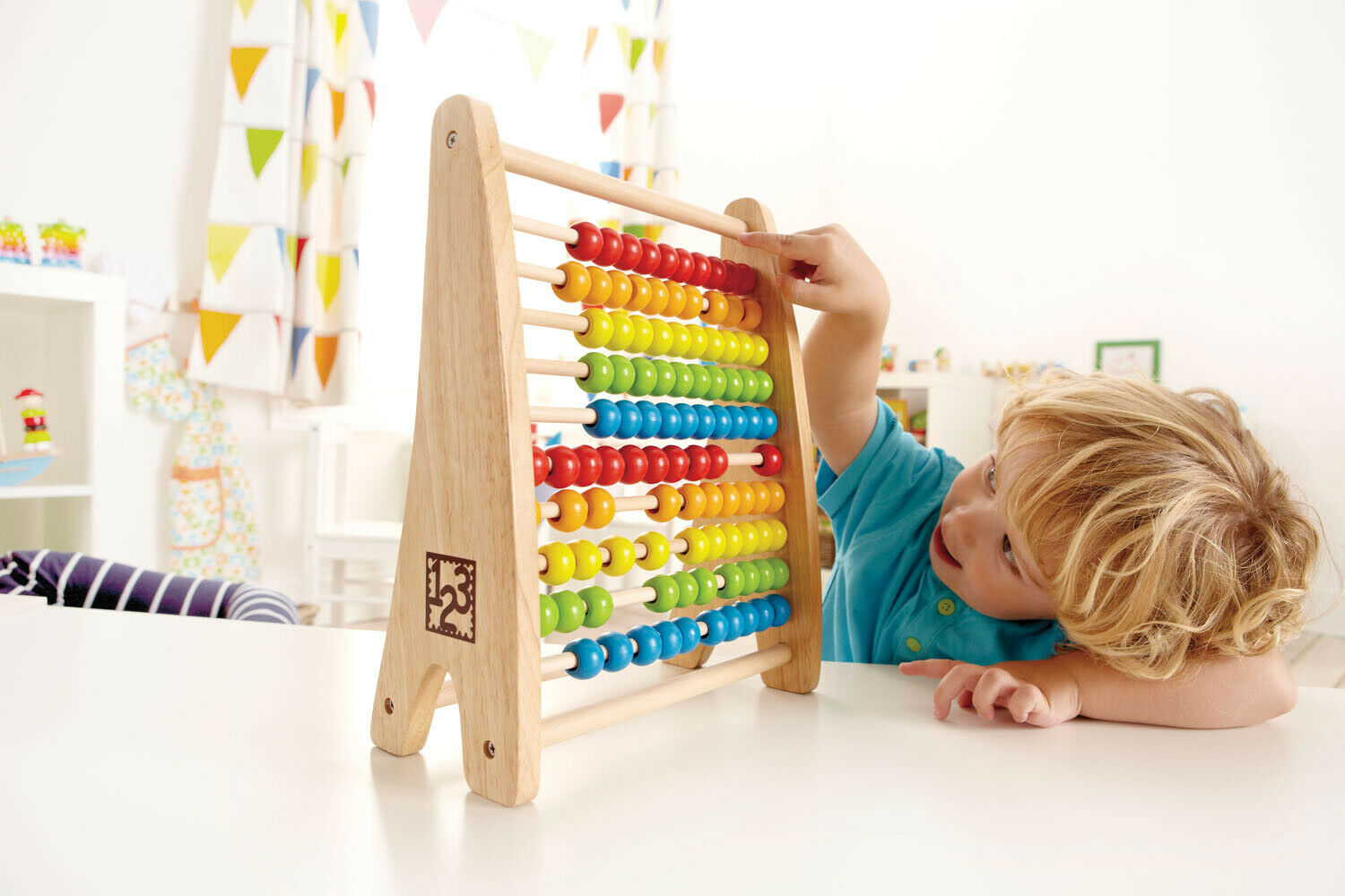 E0412 HAPE Rainbow Bead Wooden Abacus [Early Melodies] Toddler Children Age 3yr+