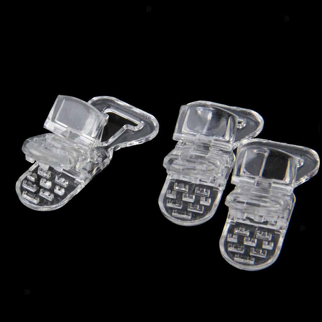 30pcs ABS T-Shape Clear Pacifier Clips Suspender Holder Craft Dummy Bib 0.8
