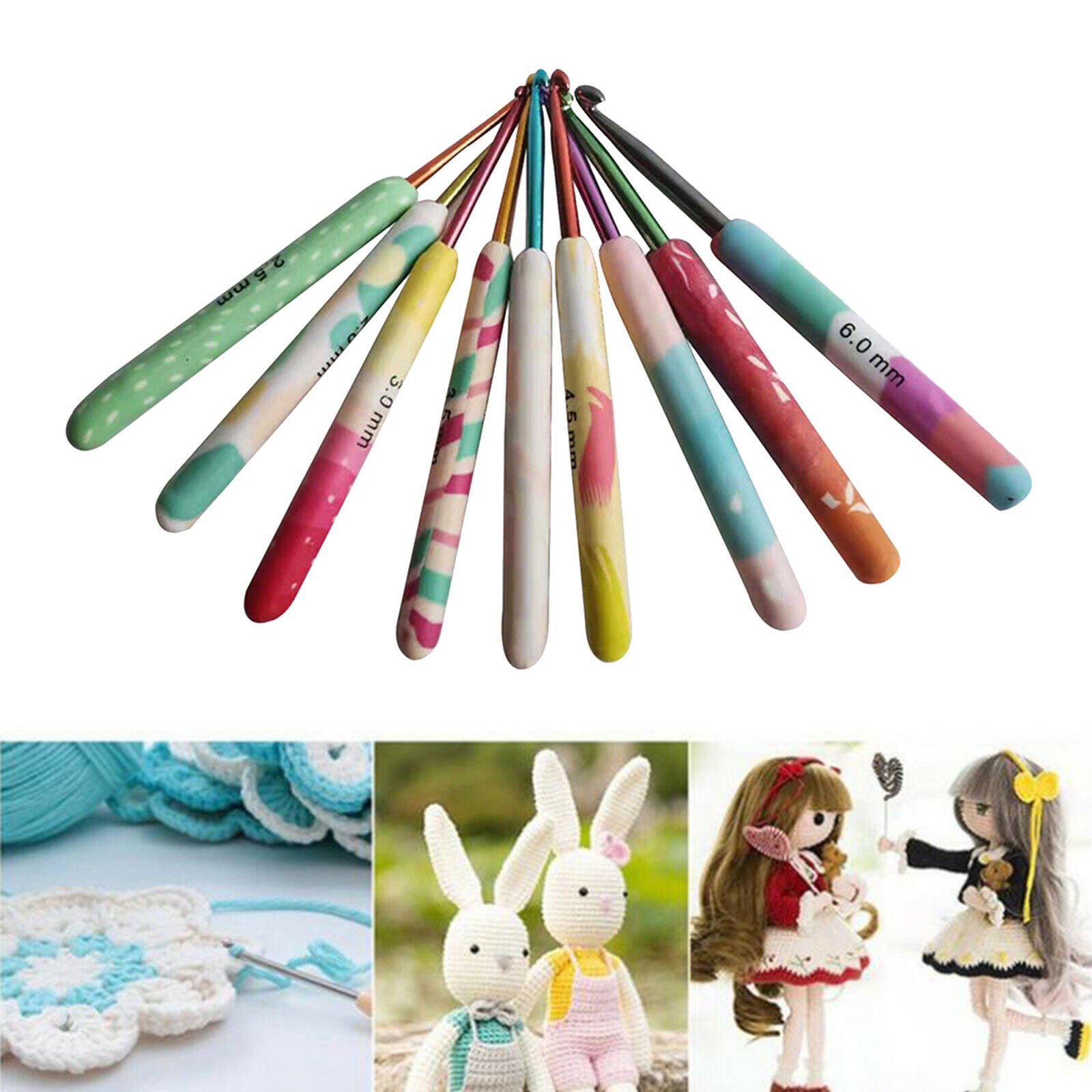 Crochet Hooks Set 9Pcs Knitting Needles for Crocheting Yarn Craft Tool