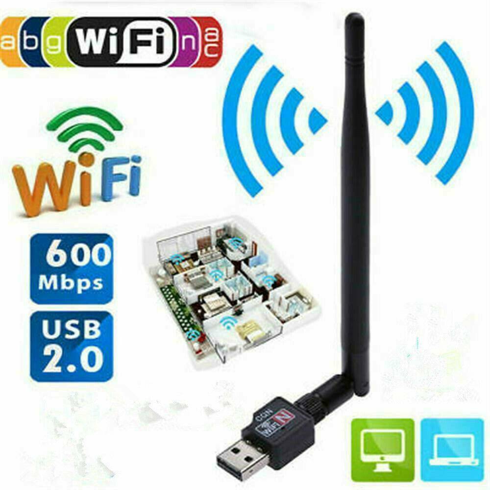 600Mbps Wireless USB Wifi Adapter Dongle Dual Band 2.4G/5GHz with Call Antenna_