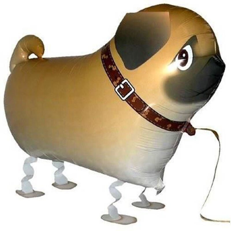 Children Walking Foil Pet Pug Dog Balloon Helium Fun Party Birthday Deco.l8