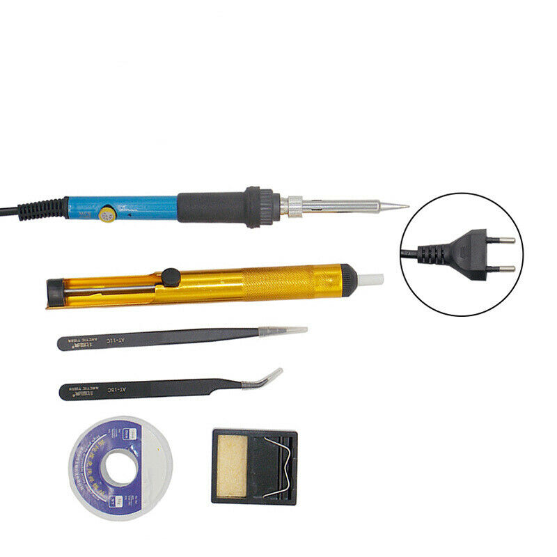 7Pcs 60W Soldering Iron Set with Adjustable Temperature Heating