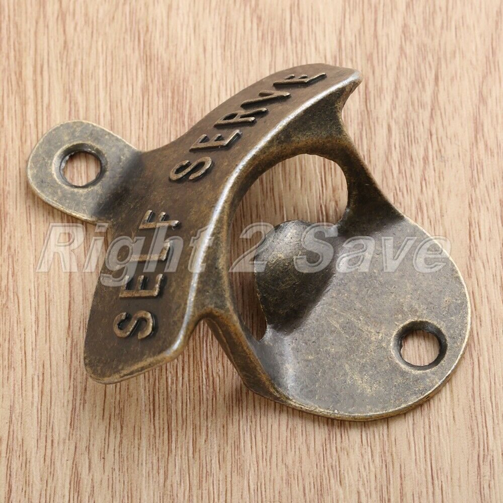 Zinc Alloy Bottle Opener Wall Mounted Beer Soda Corkscrews Tool Bar Party Club