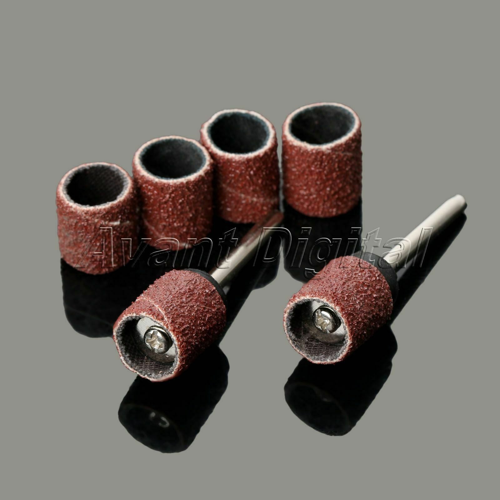 100X Grit 80# Sanding Bands W 10 Mandrel 1/8" Shank Rotary Tool Nail Drill Bits
