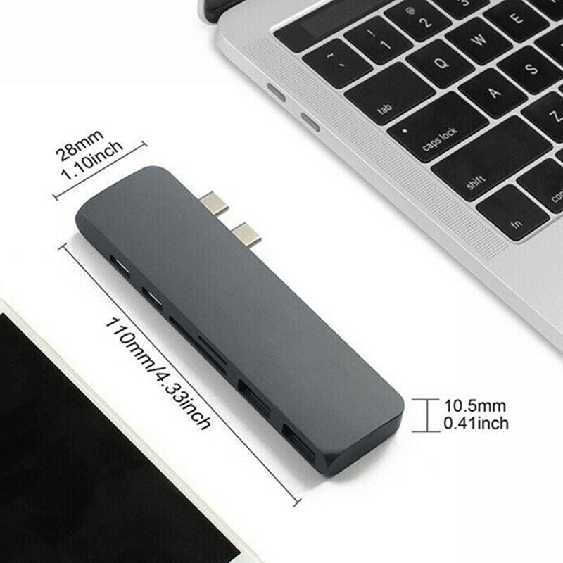for iPad Pro 7 in 1 Type-C to 3.5mm USB-C Earphone Jack HDMI PD Hub Adapter