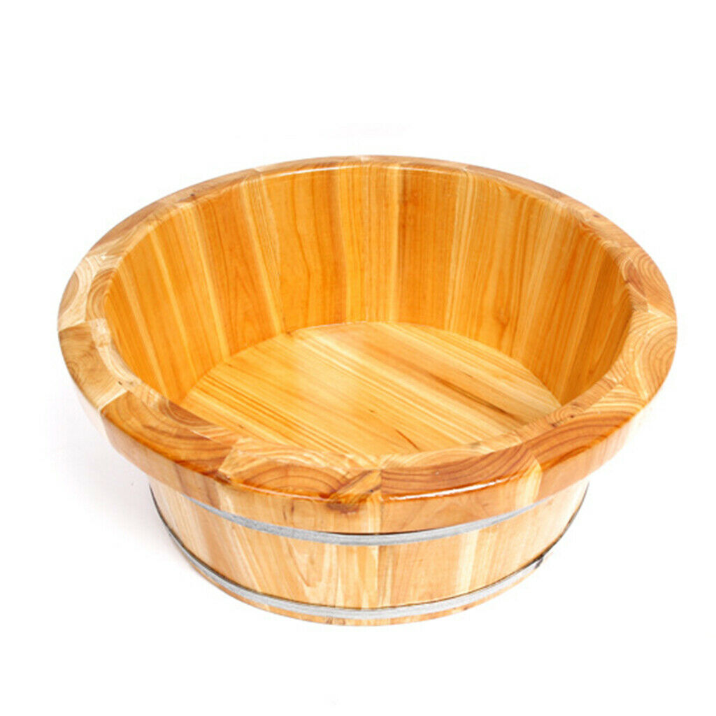 Foot Basin Feet Barrel Wood Bucket for Foot Soaker Washing Massage Spa Soak